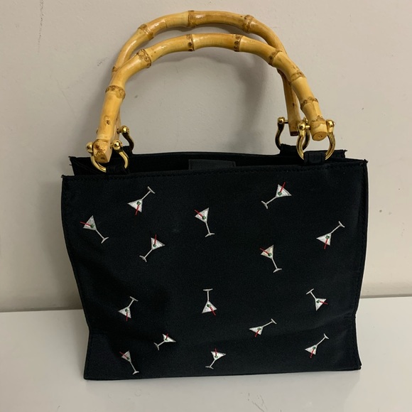 2000’s Nylon Martini Glass Purse w/ Bamboo Handles - Picture 4 of 6